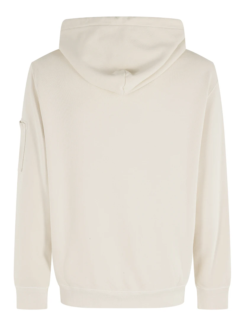 COTTON DIAGONAL FLEECE HOODED LENS SWEATSHIRT