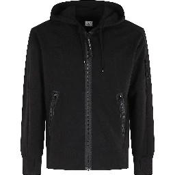 DIAGONAL RAISED FLEECE ZIP HOODED