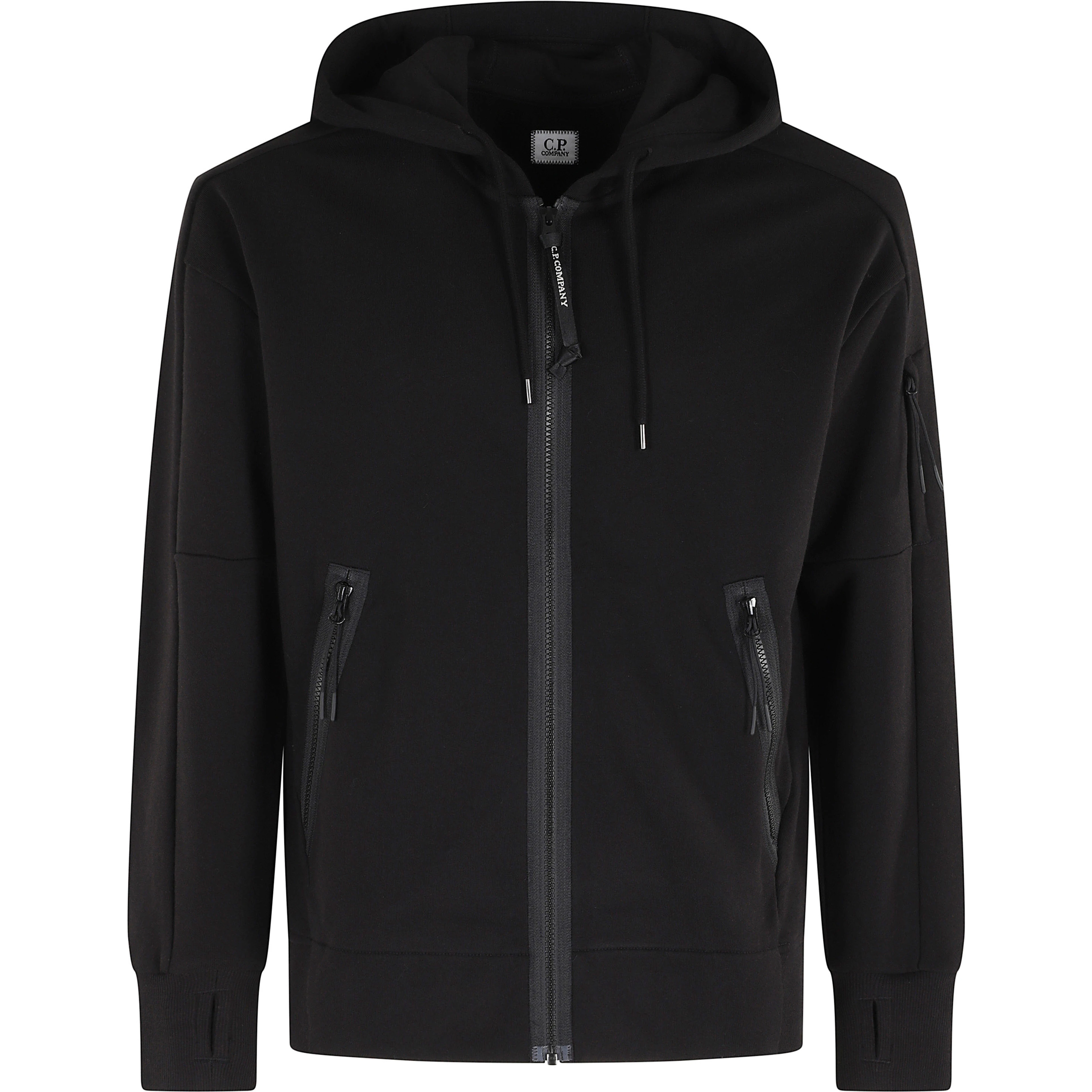 DIAGONAL RAISED FLEECE ZIP HOODED