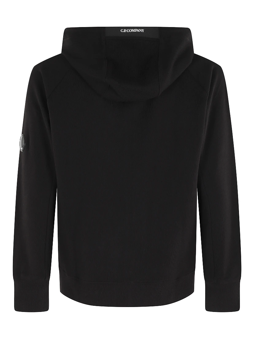 DIAGONAL RAISED FLEECE ZIP HOODED