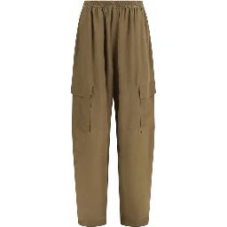 Brown Silk Cargo Pants