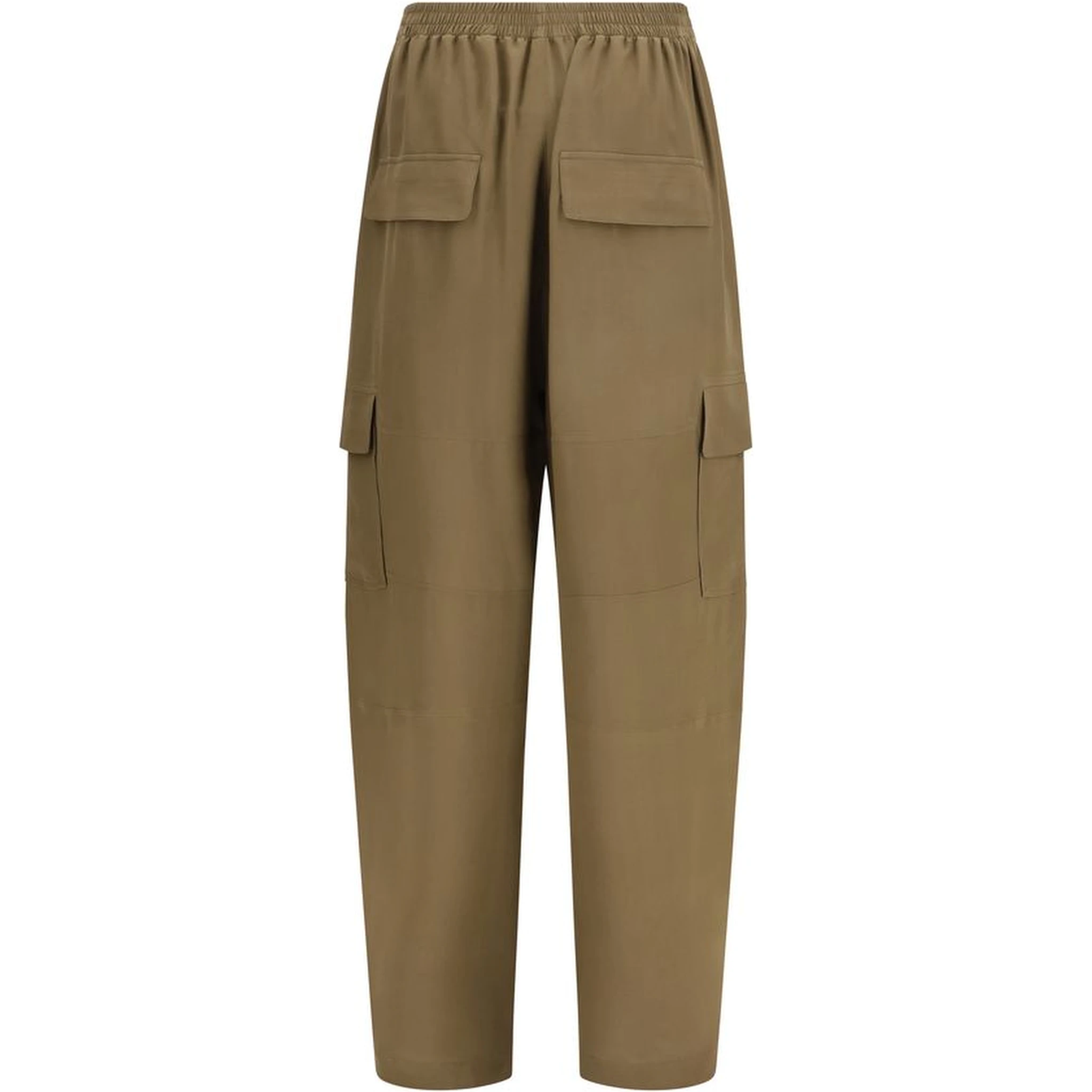 Brown Silk Cargo Pants