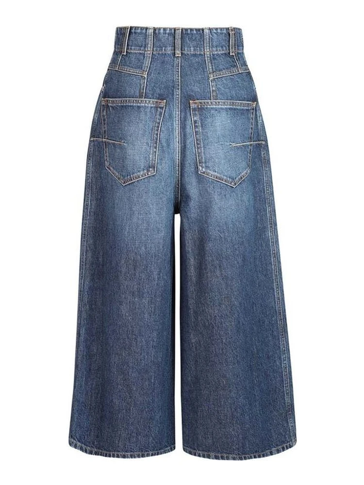 Blue Cotton High-Waisted Jean alternative