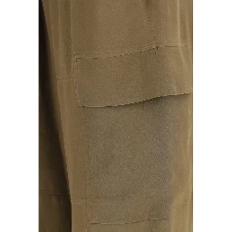 Brown Silk Cargo Pants