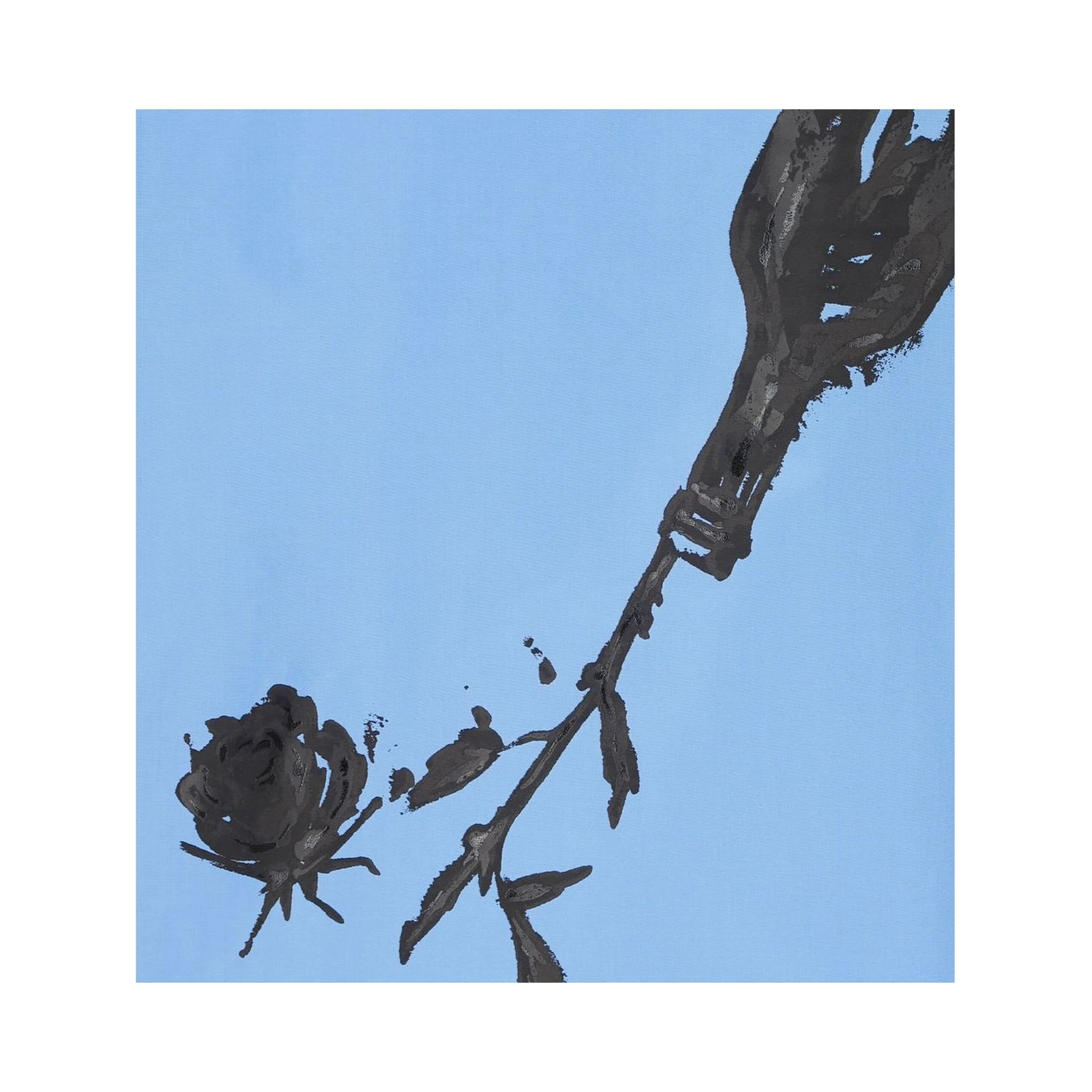 قميص قطني أزرق بنقشة