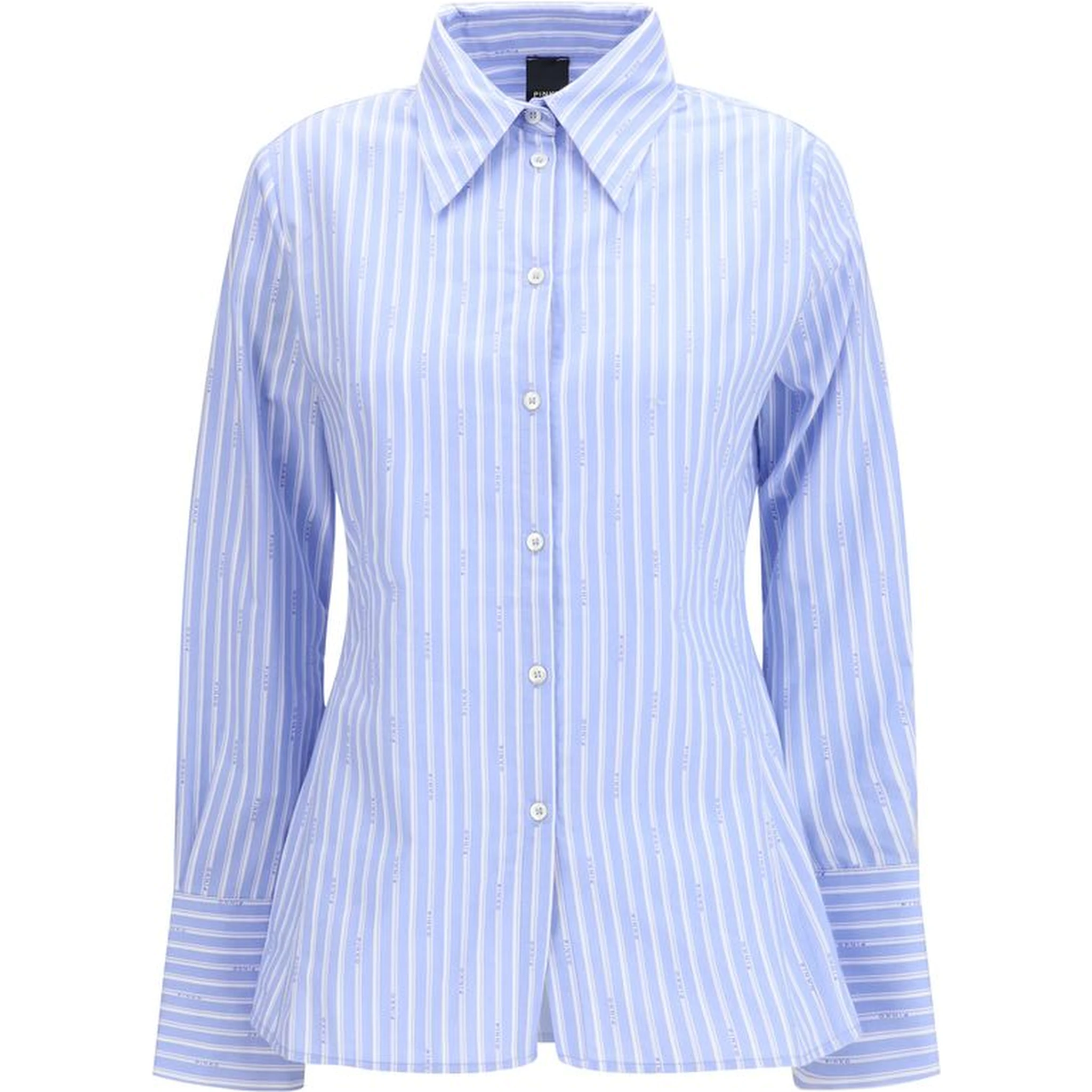 قميص قطني أزرق بنقشة