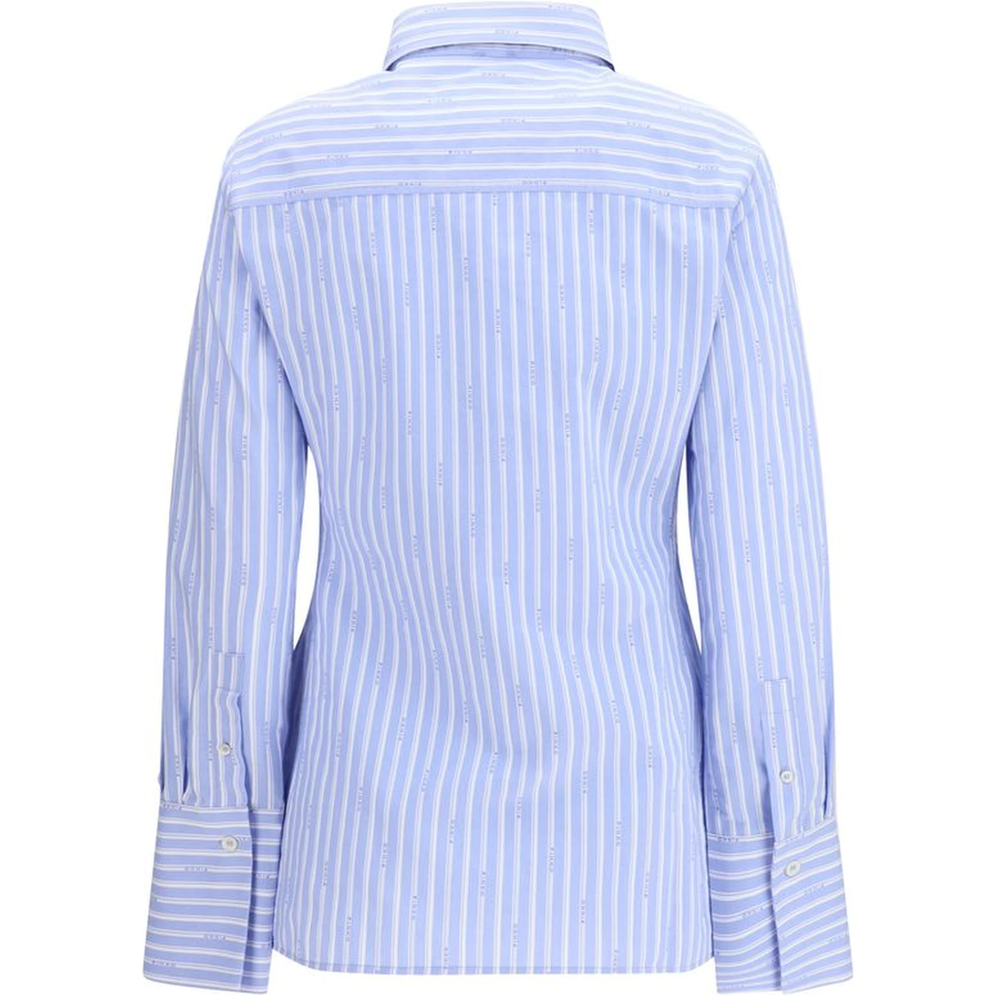 قميص قطني أزرق بنقشة