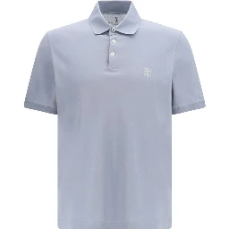 Blue Cotton Polo Shirt