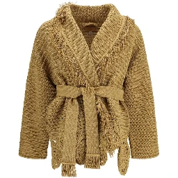 Gold Polyester Cardigan