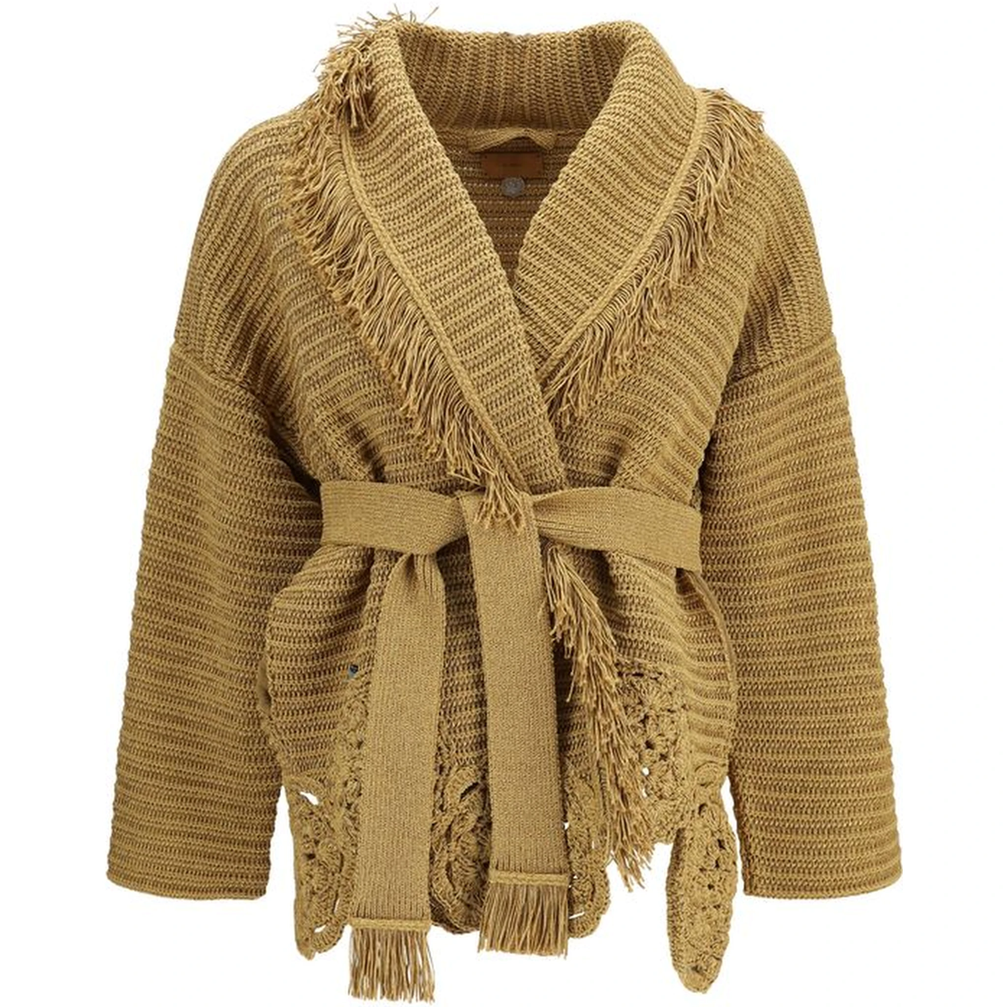 Gold Polyester Cardigan