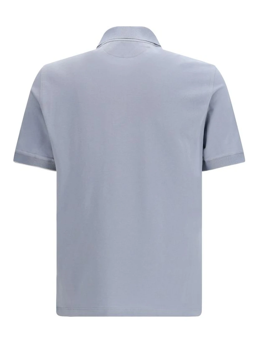 Blue Cotton Polo Shirt