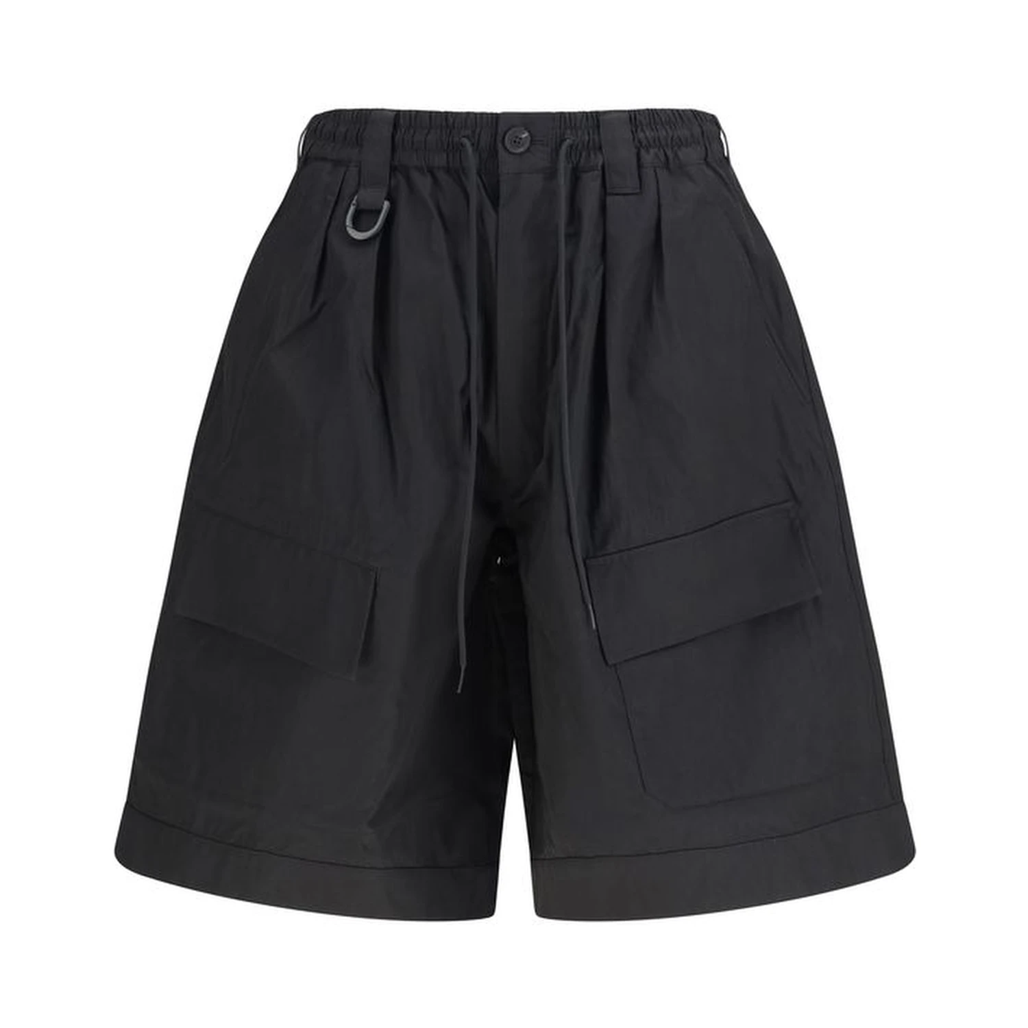 Black Cotton Bermuda Shorts