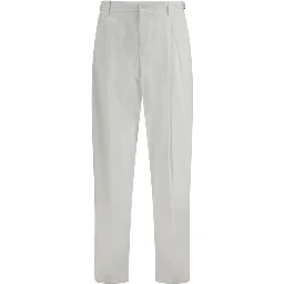 White Cotton Casual Pants