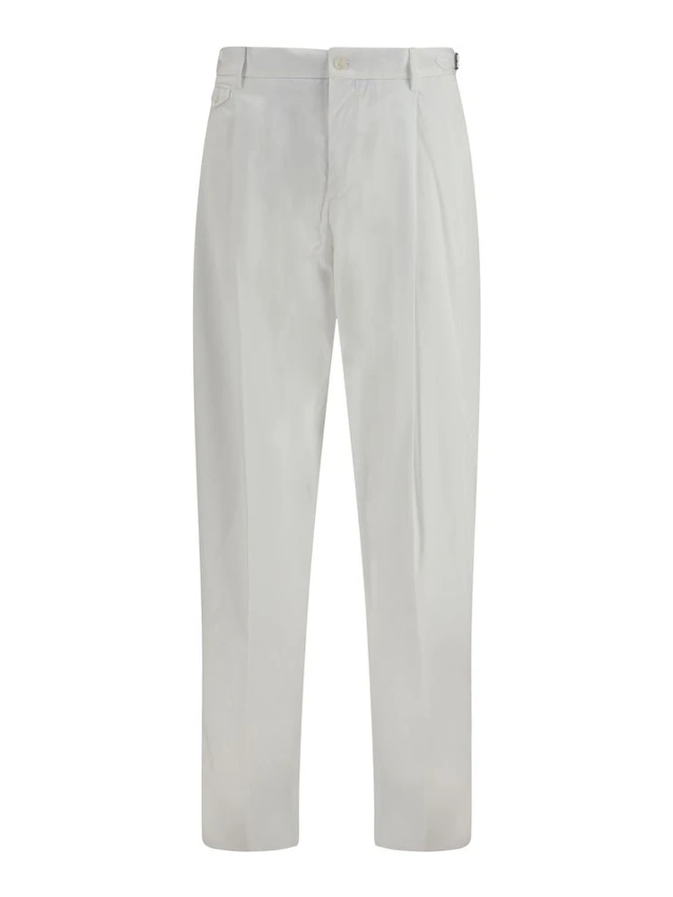 White Cotton Casual Pants