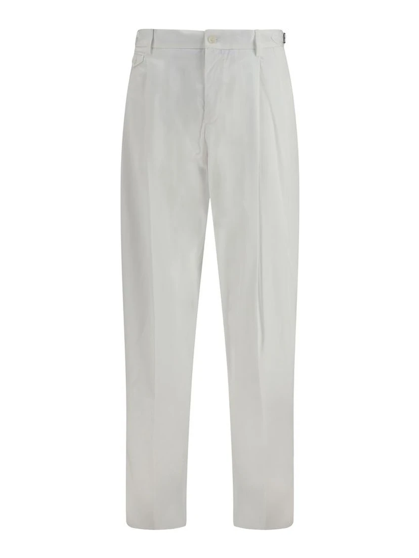 White Cotton Casual Pants