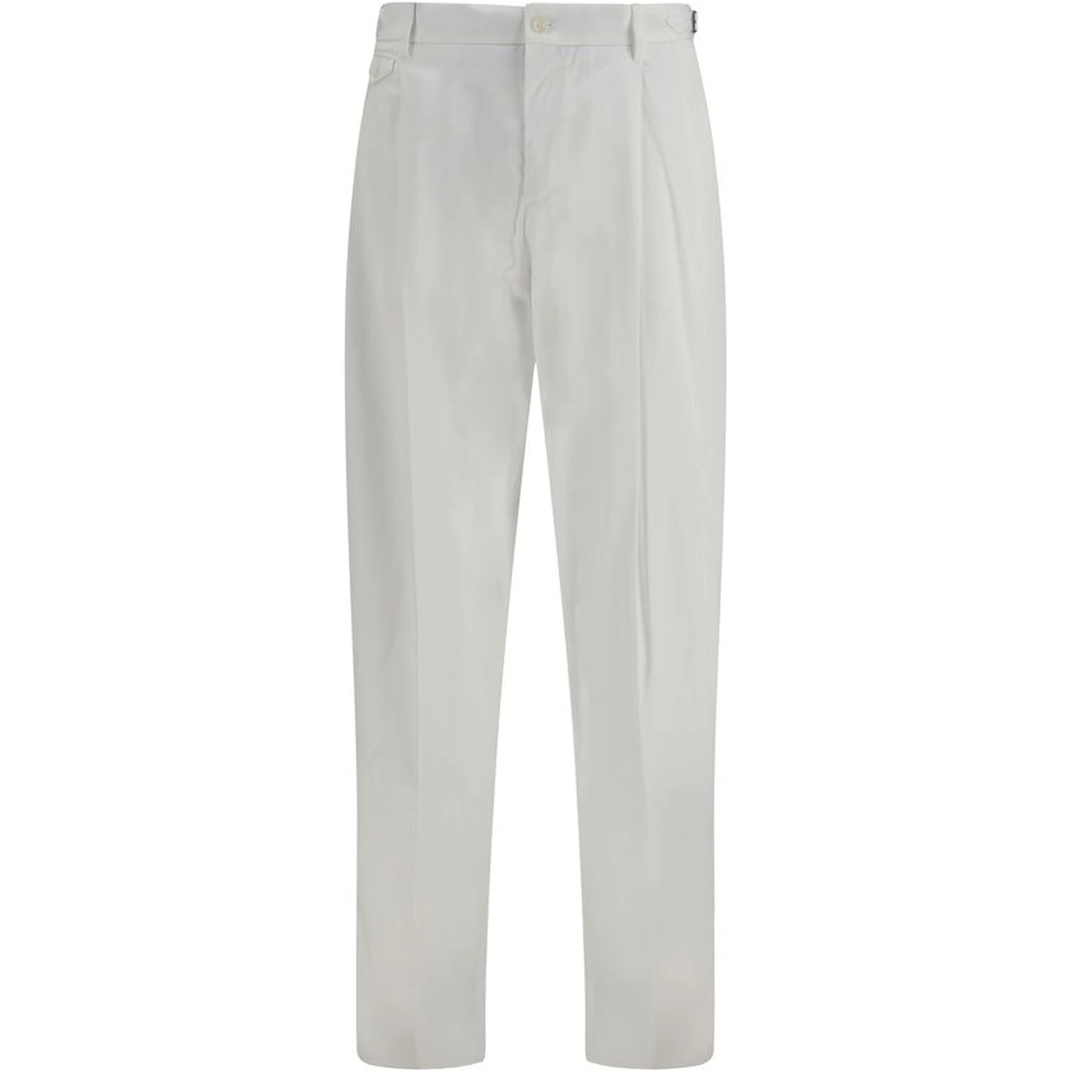 White Cotton Casual Pants