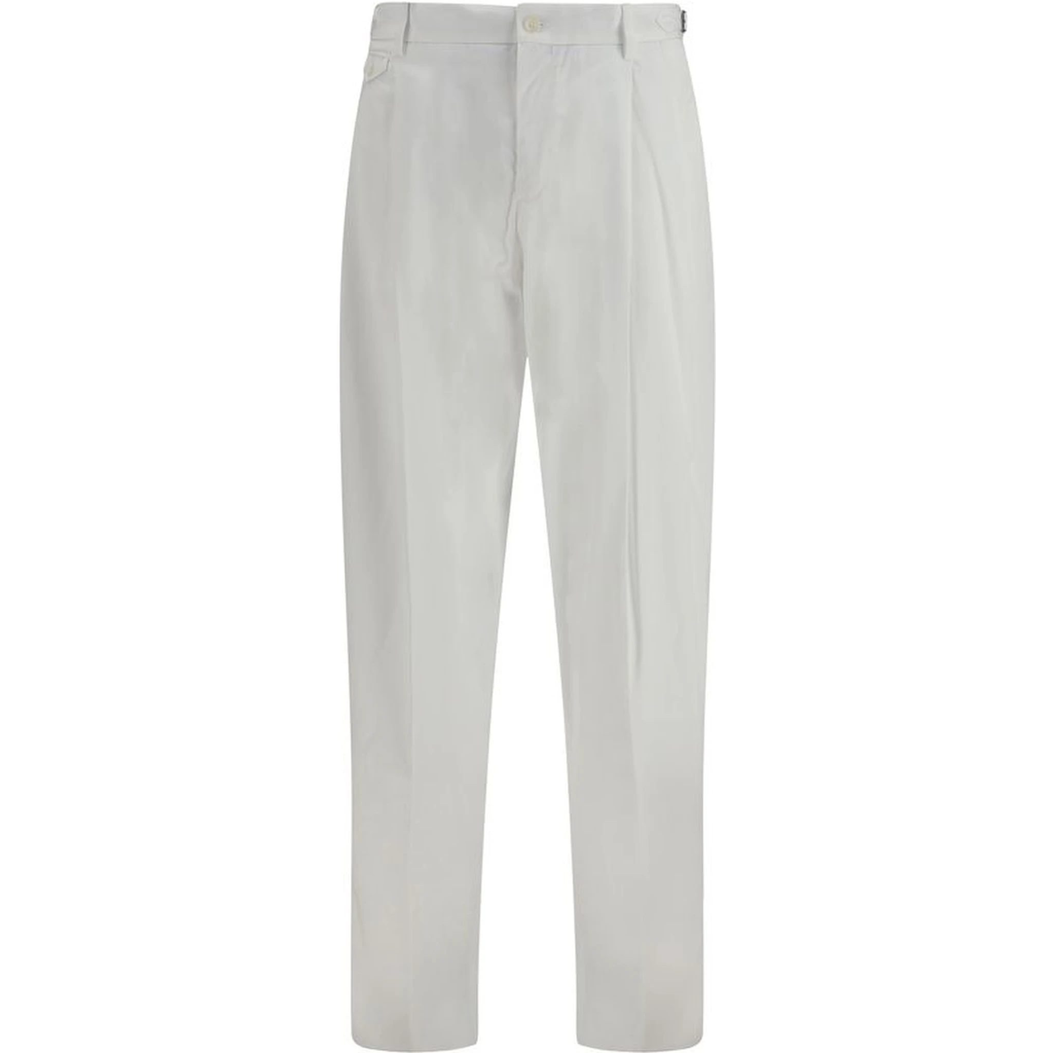 White Cotton Casual Pants