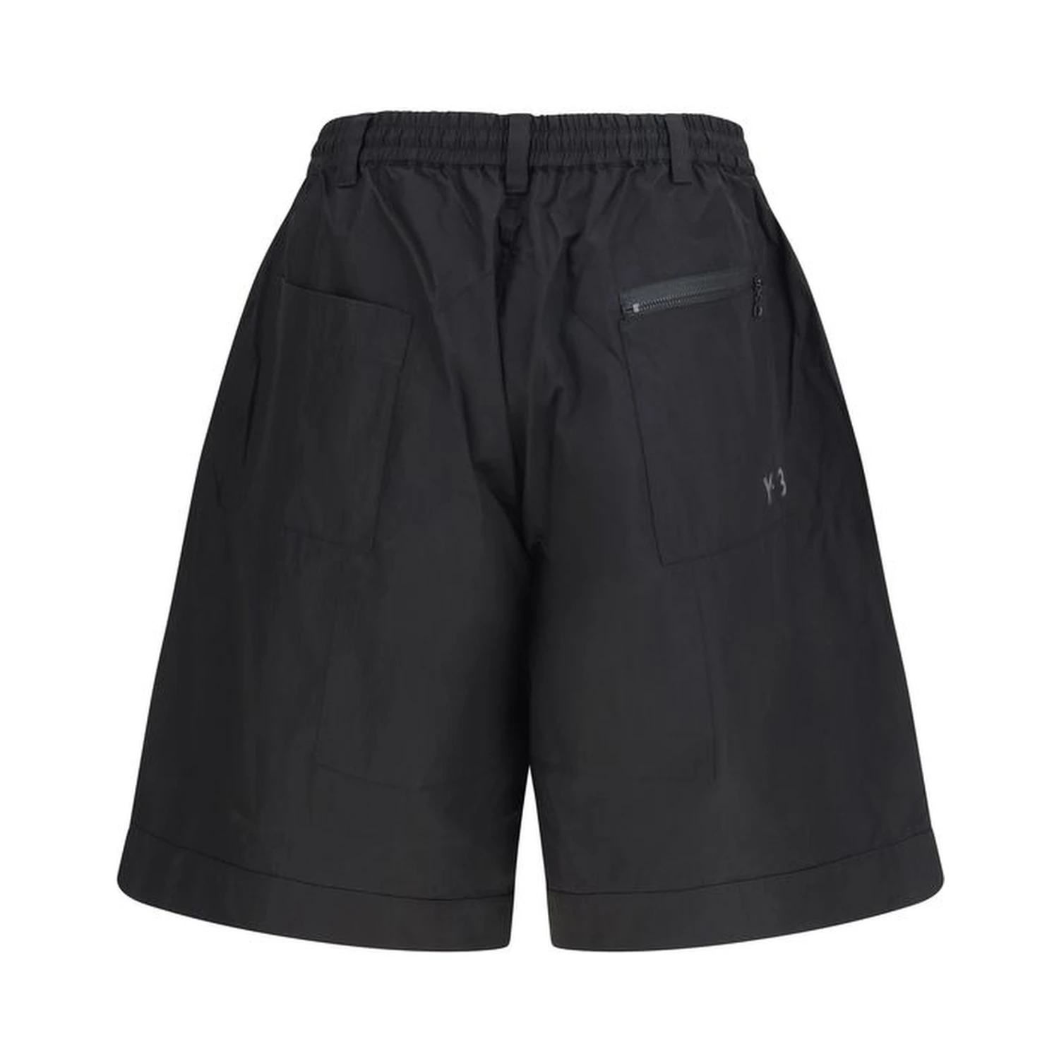 Black Cotton Bermuda Shorts