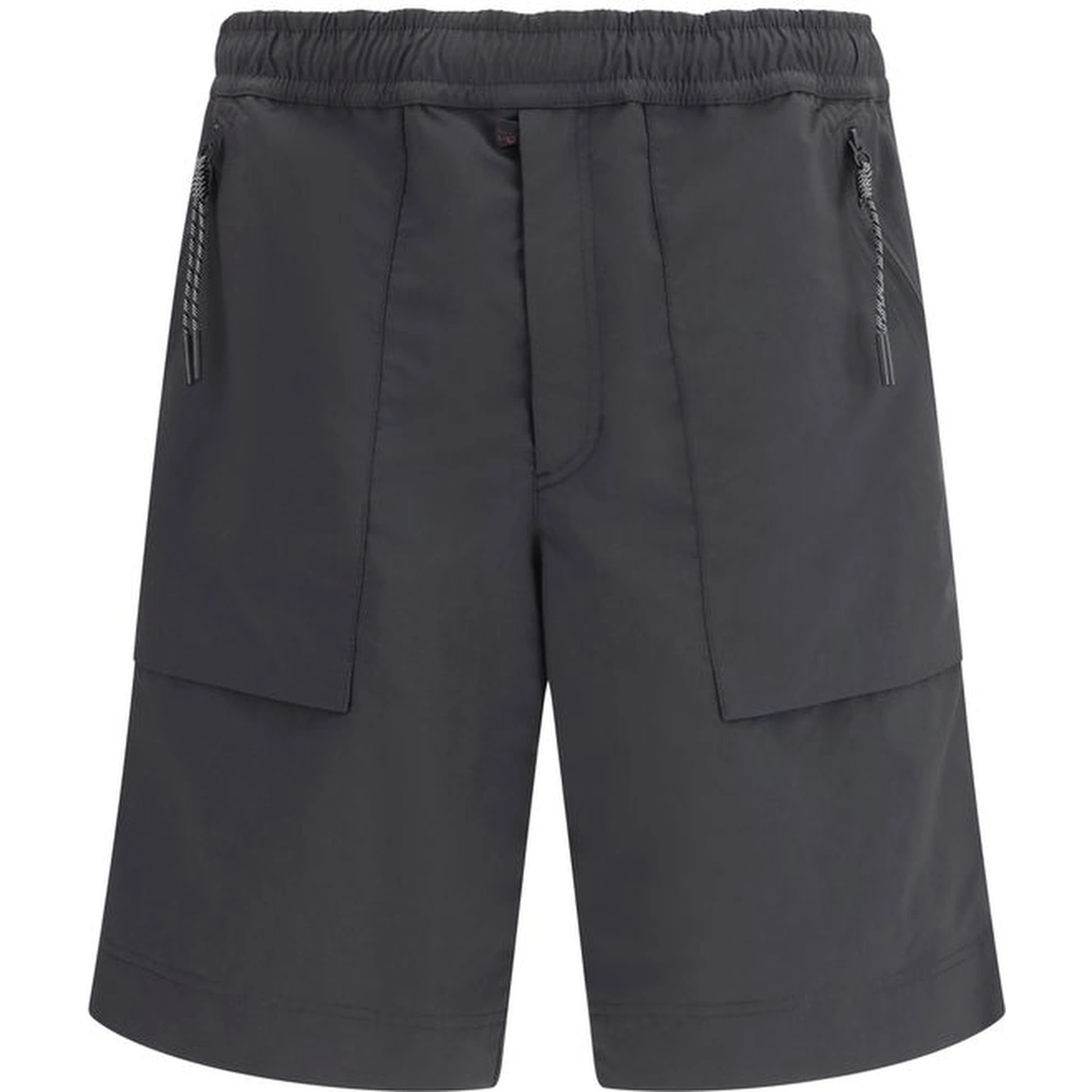 Black Polyester Bermuda Shorts
