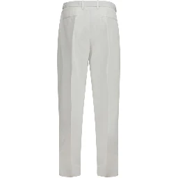 White Cotton Casual Pants