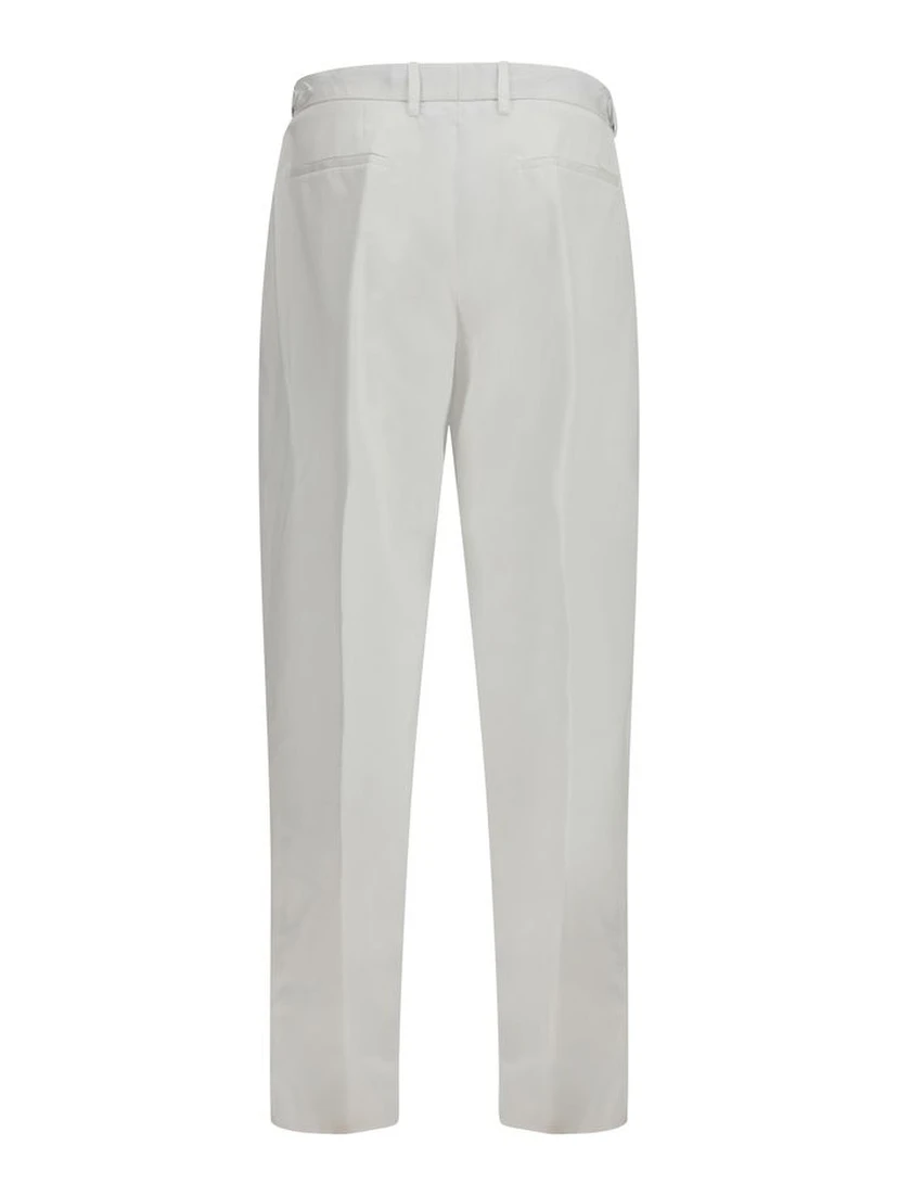 White Cotton Casual Pants