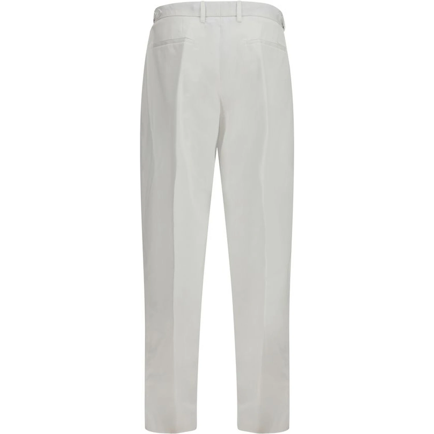White Cotton Casual Pants