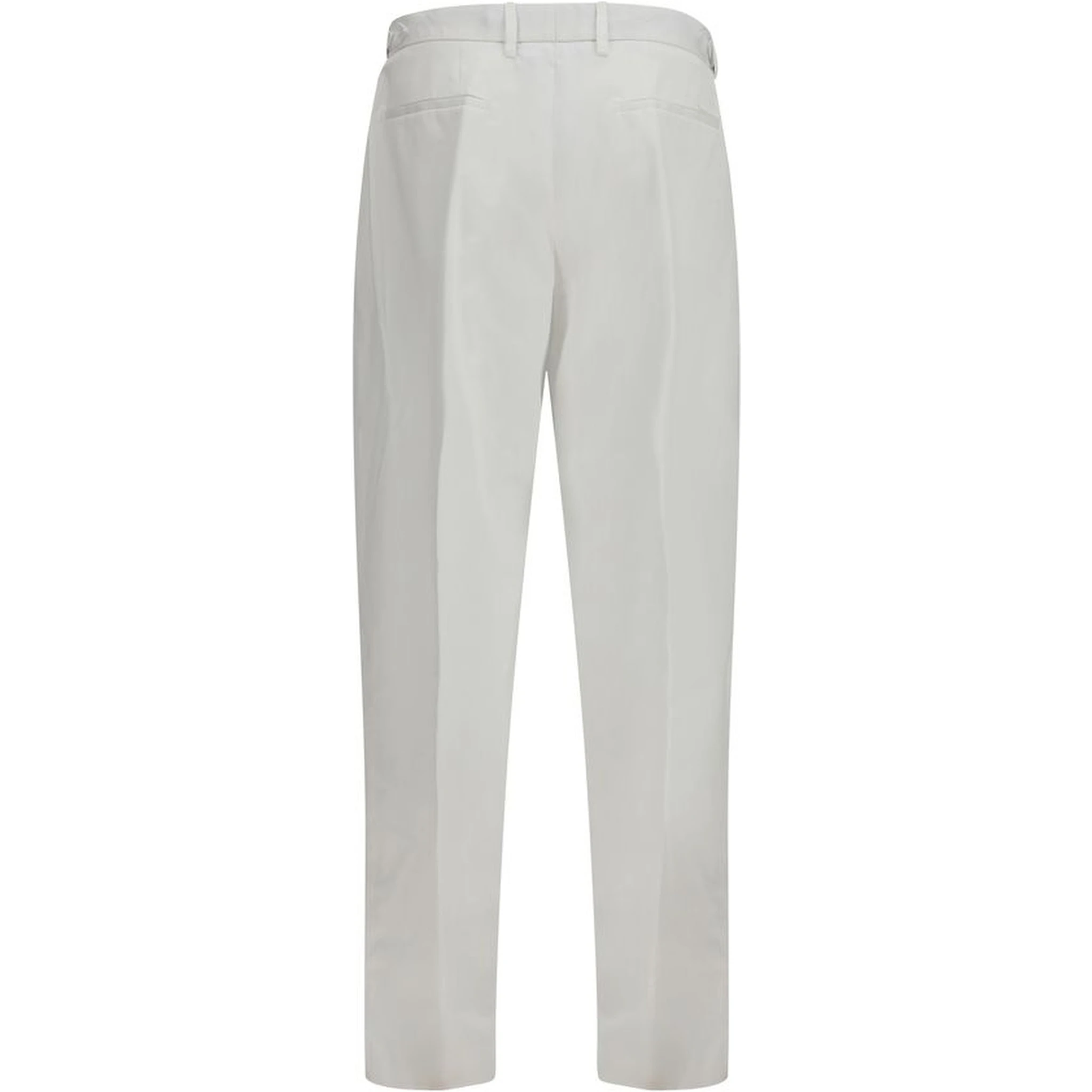 White Cotton Casual Pants