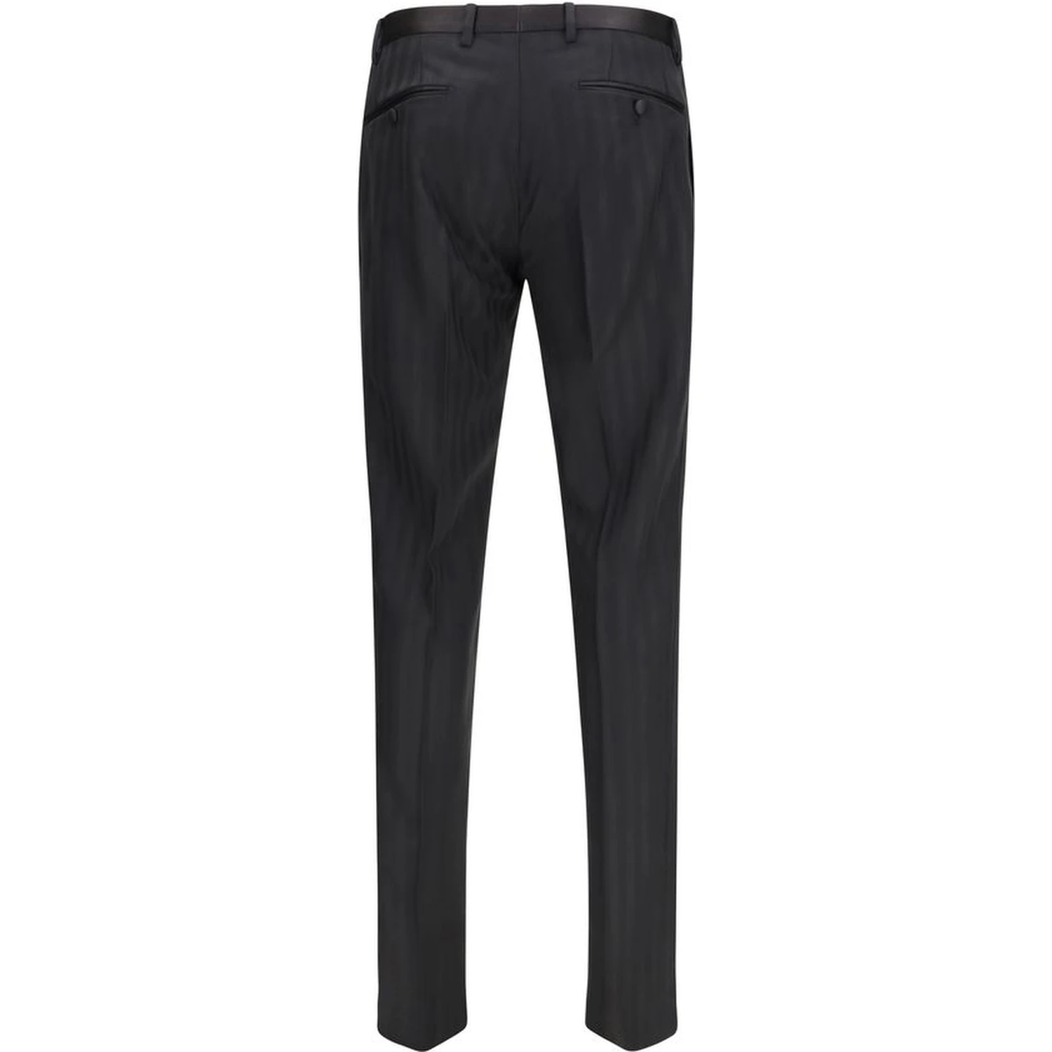 Black Fleece Wool Casual Pants