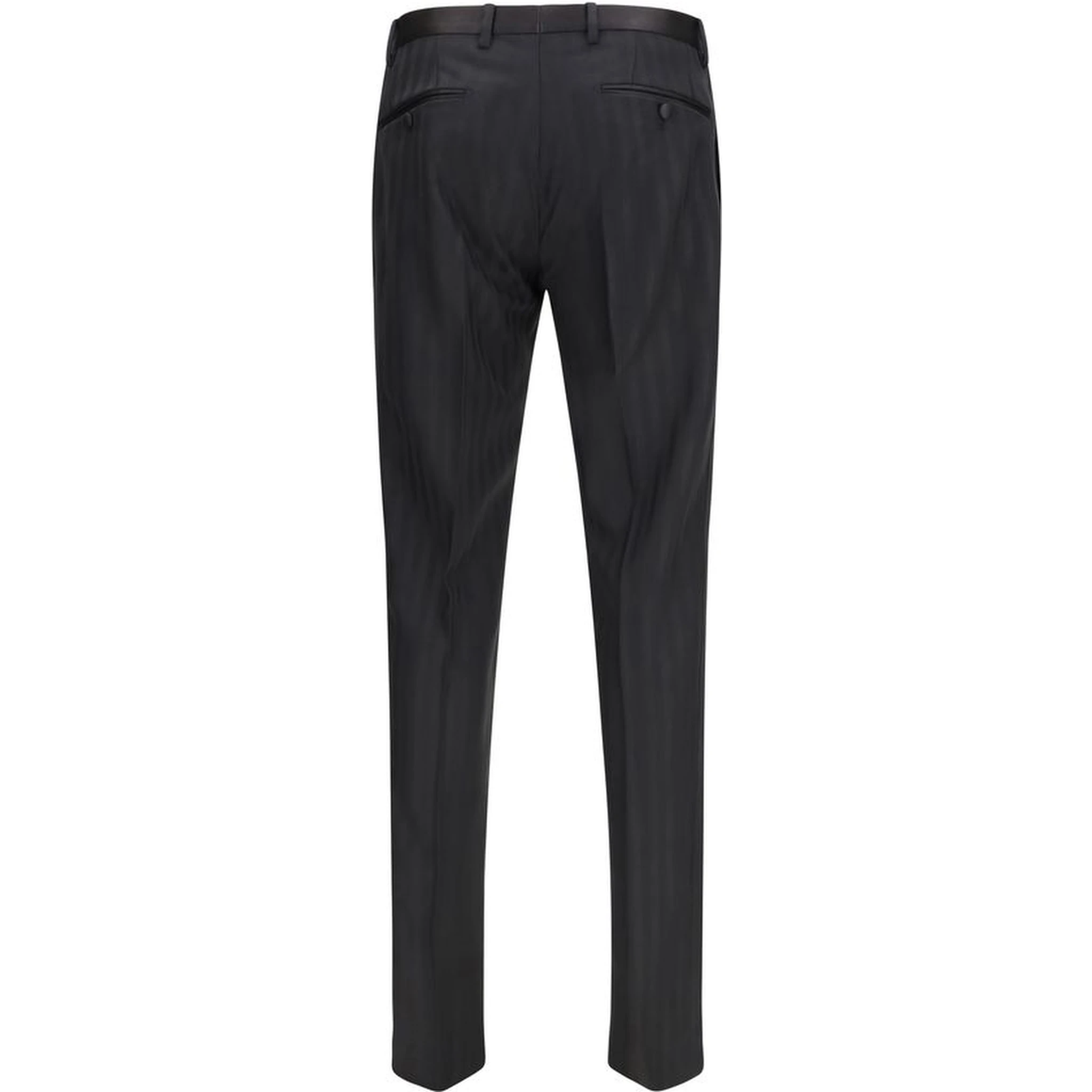 Black Fleece Wool Casual Pants