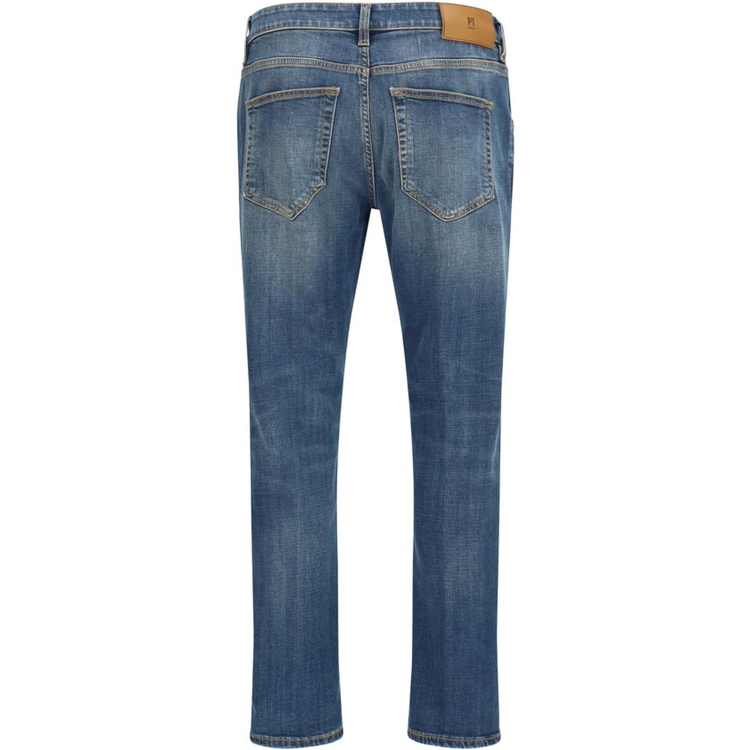 Blue Cotton Tapered Jeans
