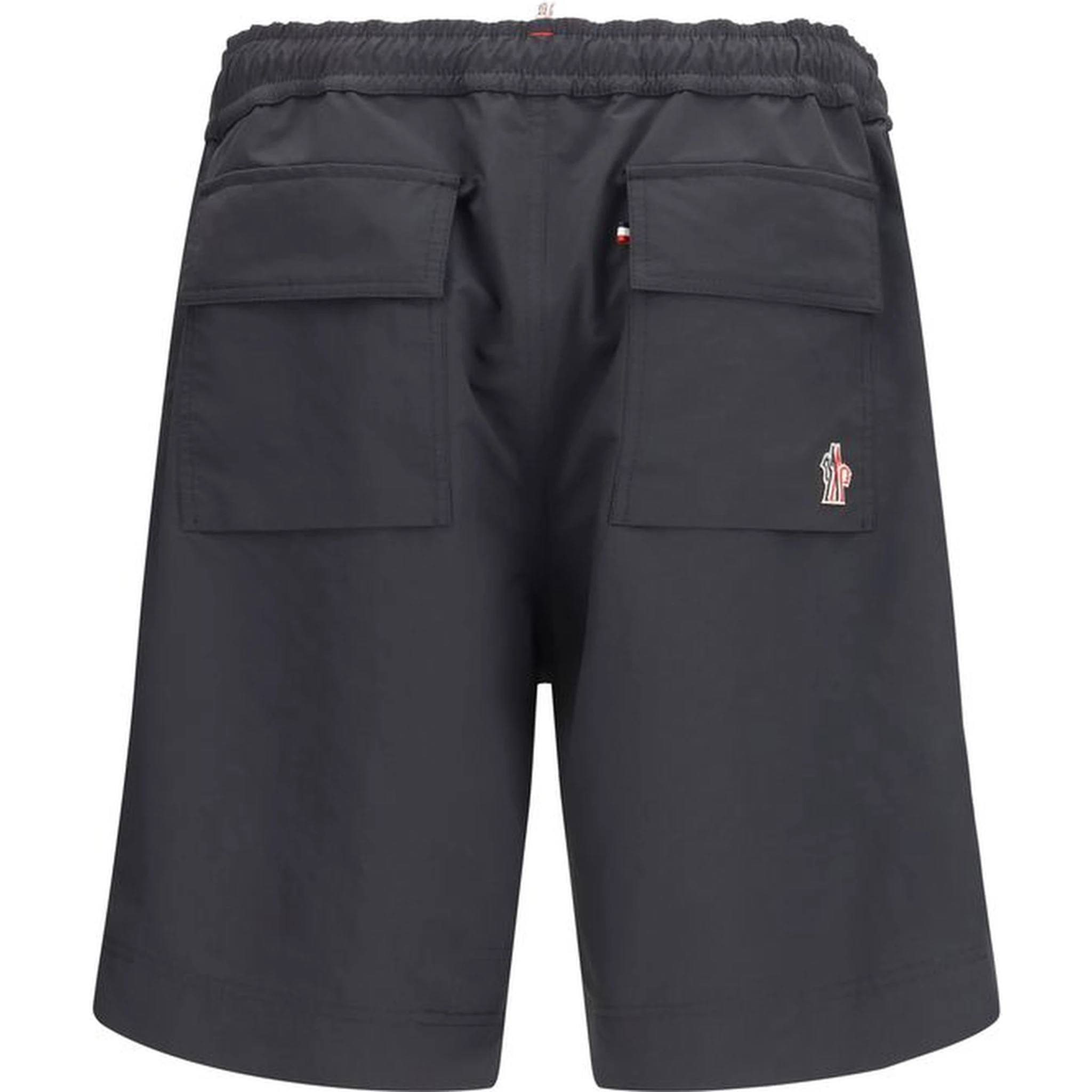 Black Polyester Bermuda Shorts
