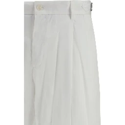 White Cotton Casual Pants