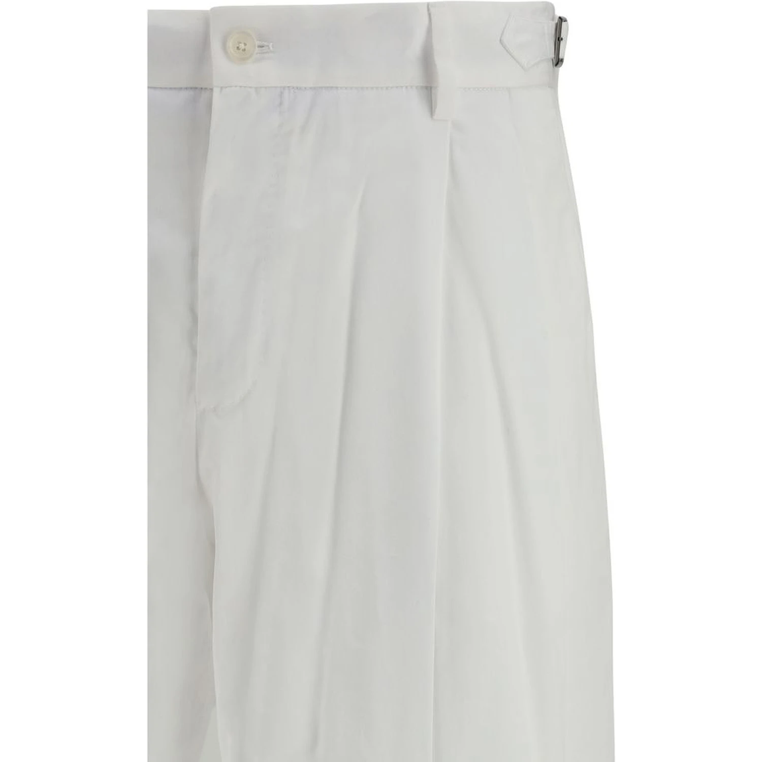 White Cotton Casual Pants