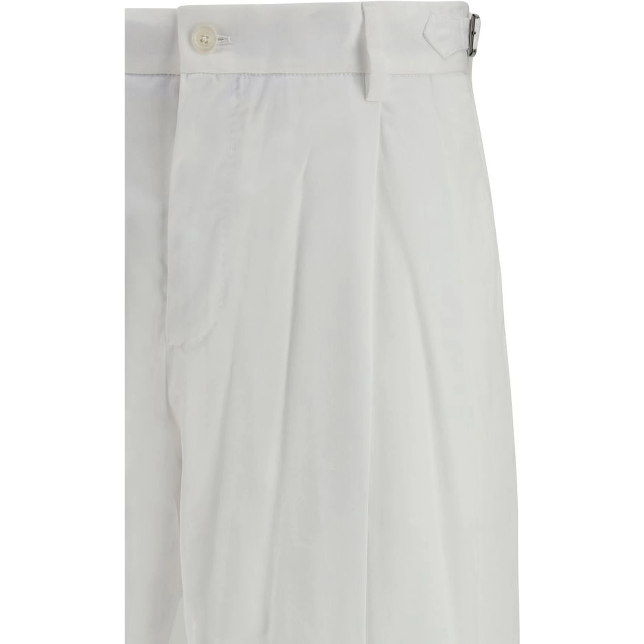 White Cotton Casual Pants