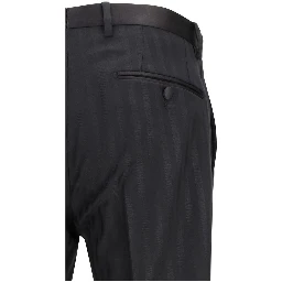 Black Fleece Wool Casual Pants