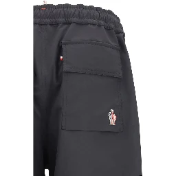 Black Polyester Bermuda Shorts