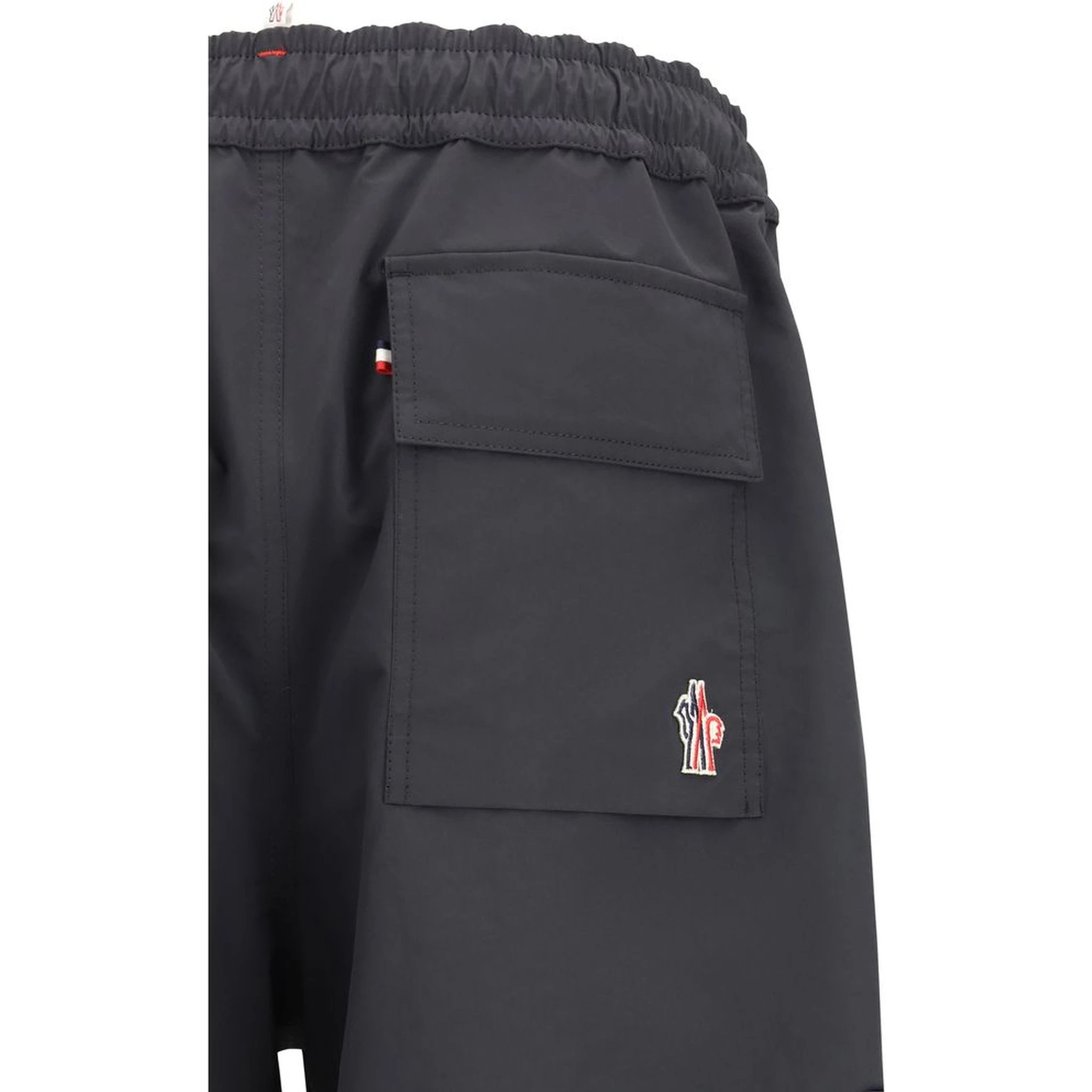 Black Polyester Bermuda Shorts