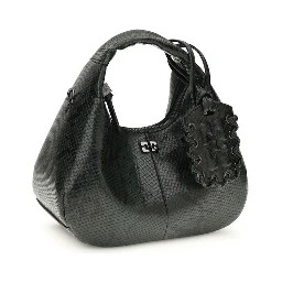Black Recycled Polyester Shoulder Bag