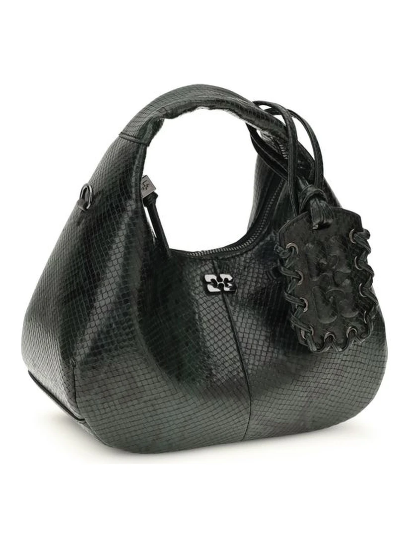 Black Recycled Polyester Shoulder Bag