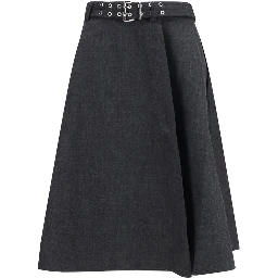Gray Recycled Polyester Long Skirt