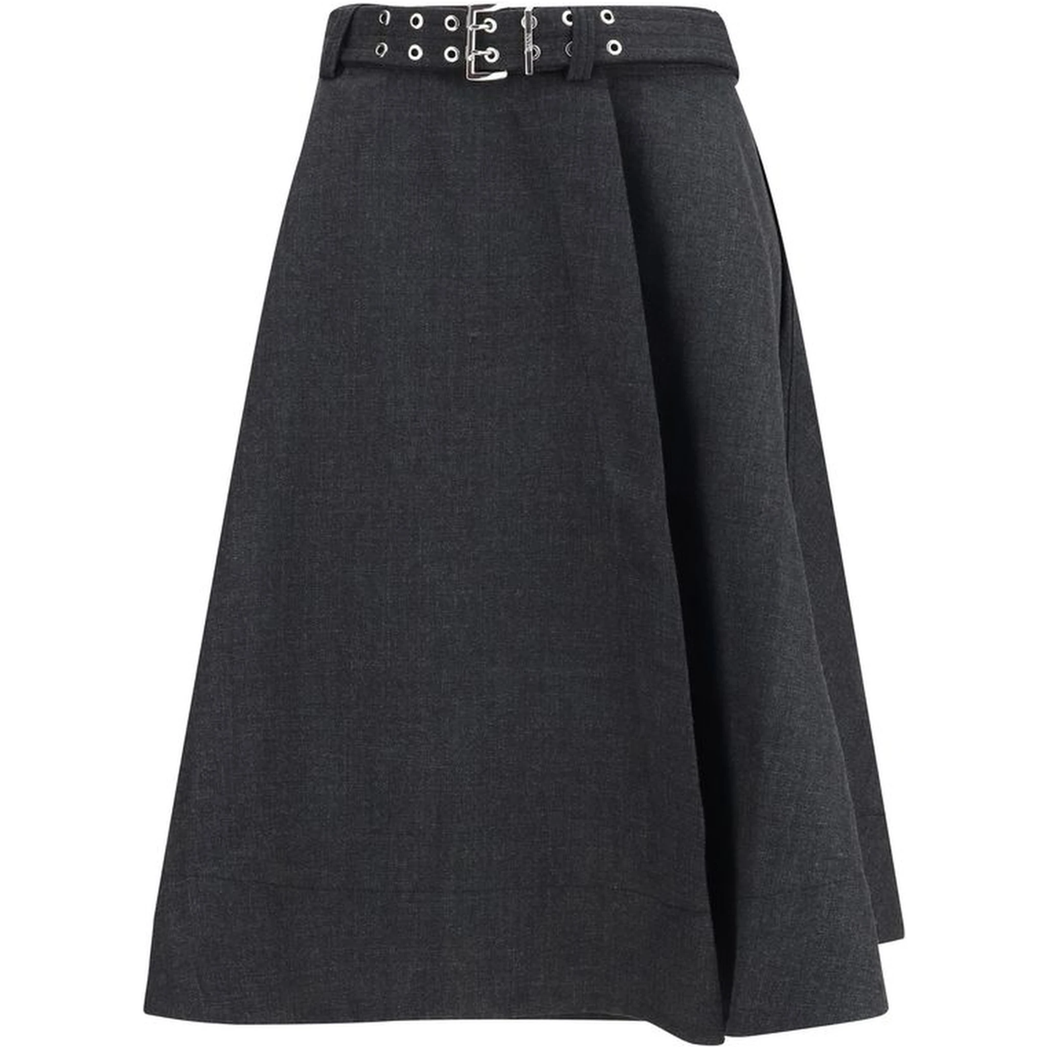 Gray Recycled Polyester Long Skirt