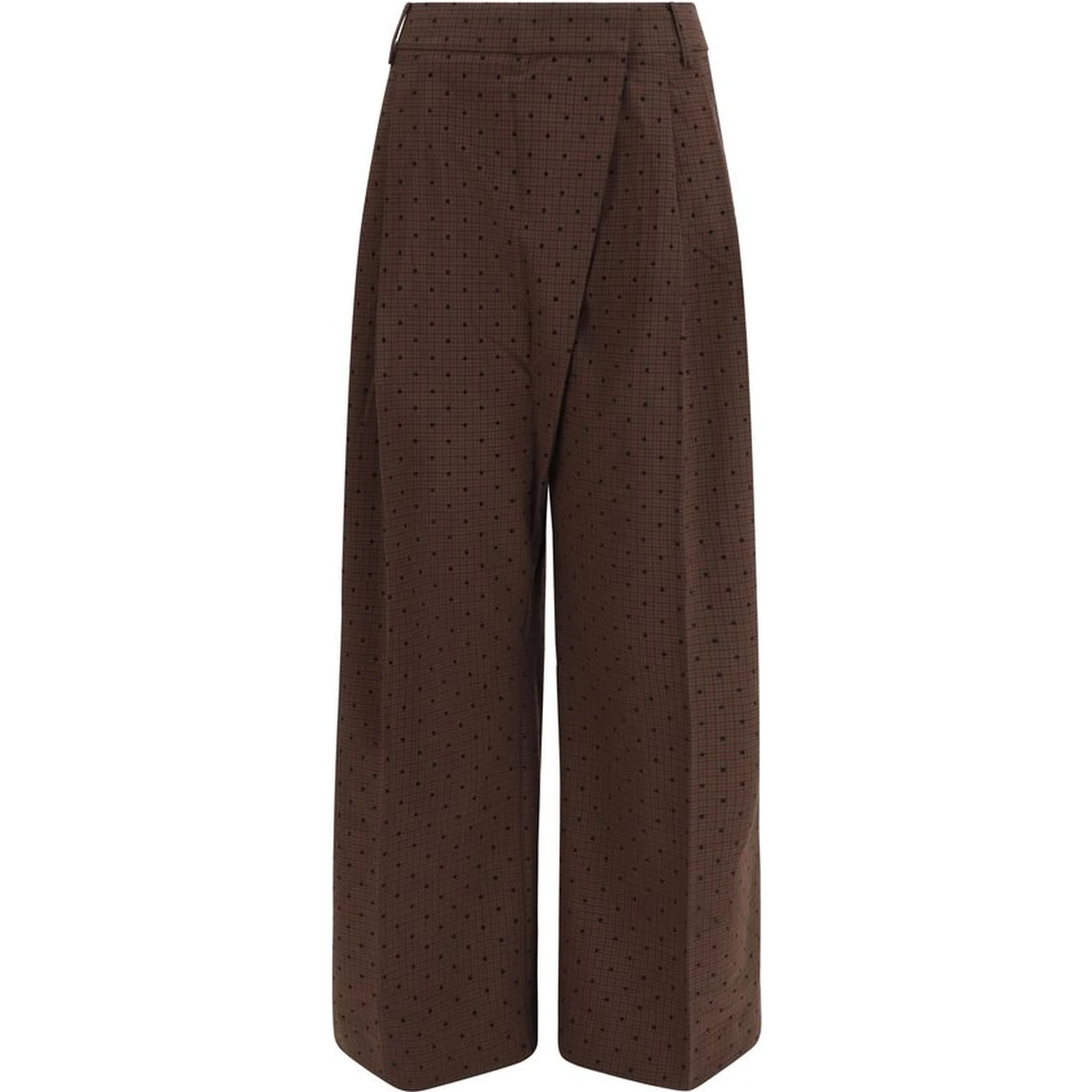 Brown Elastane Casual Pants