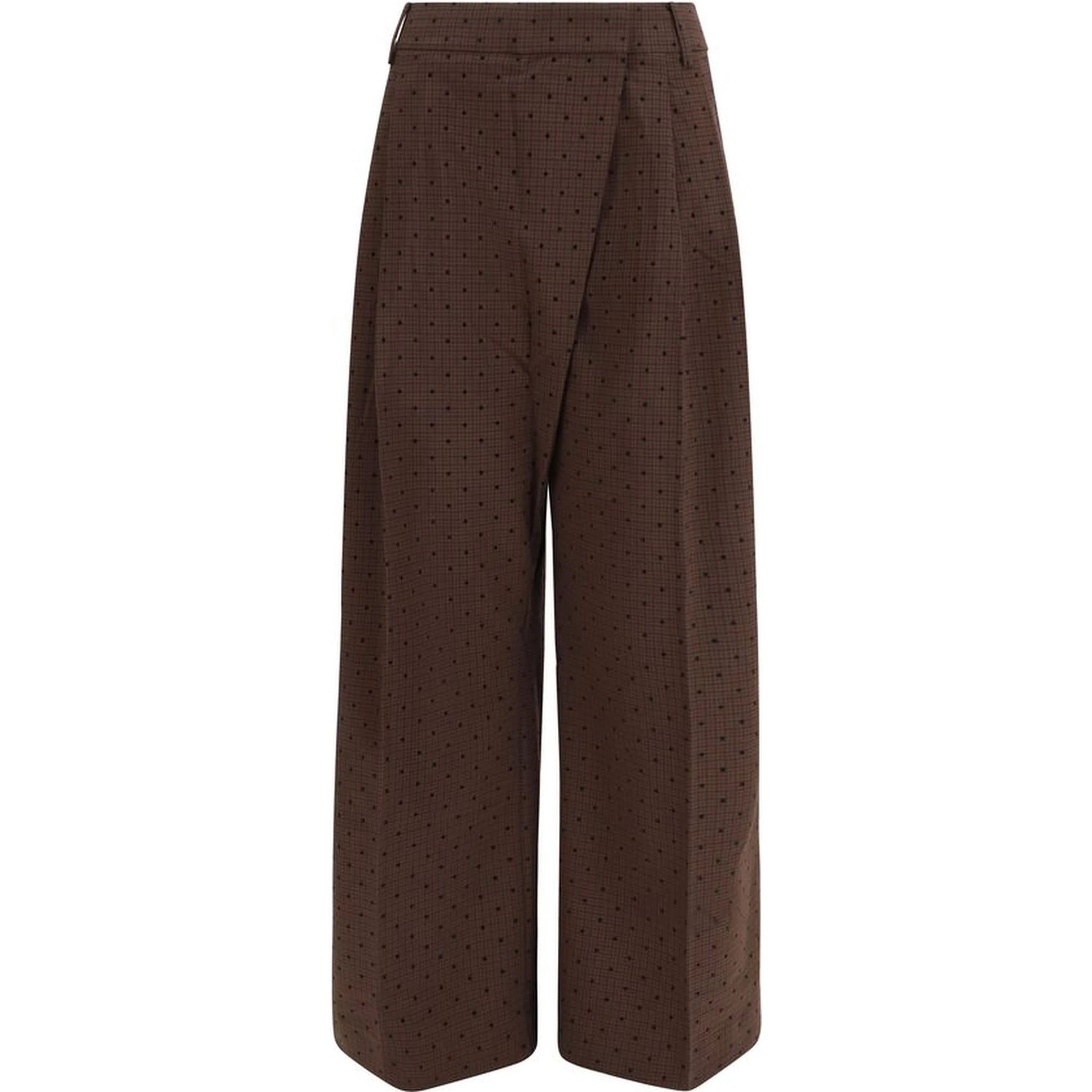 Brown Elastane Casual Pants