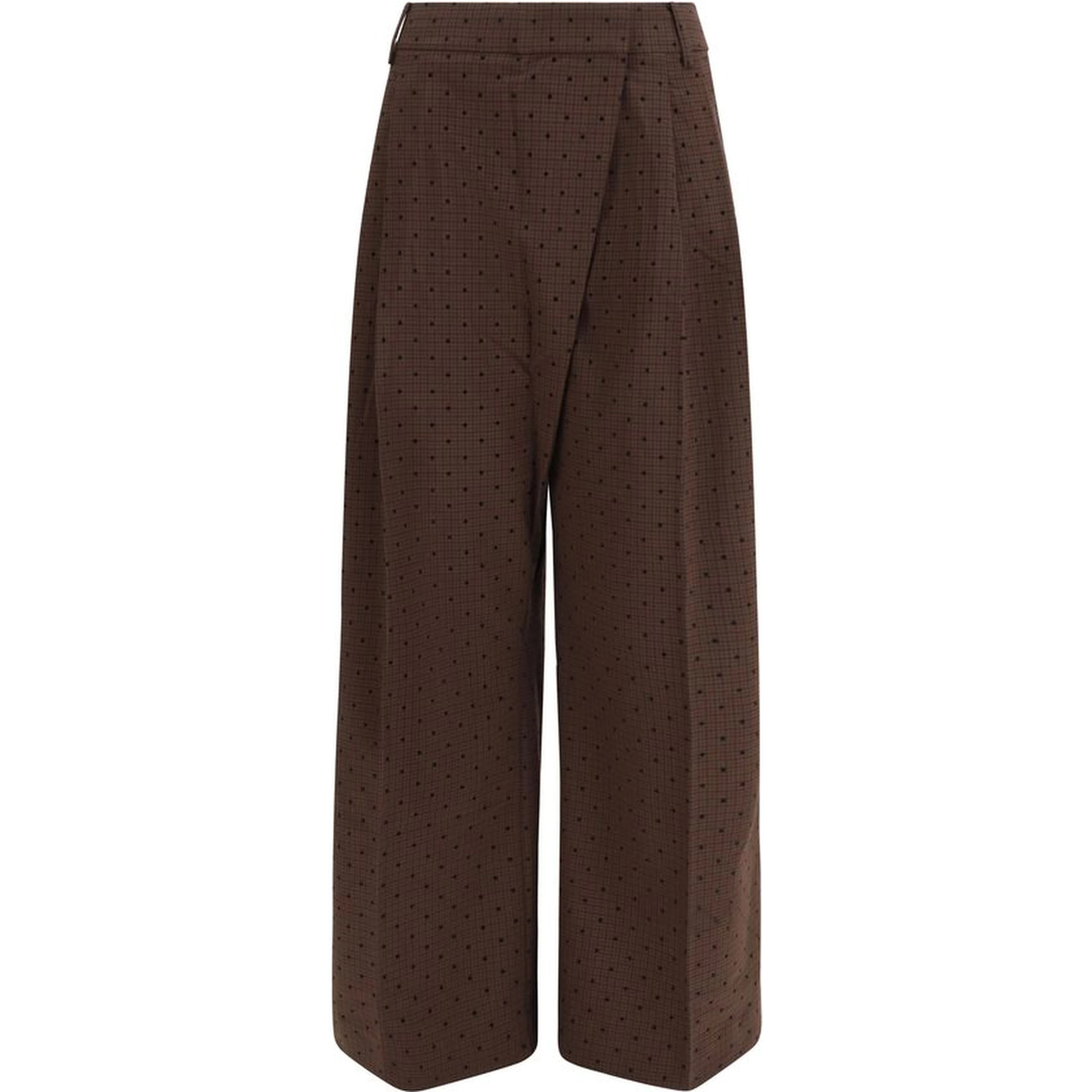 Brown Elastane Casual Pants