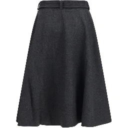 Gray Recycled Polyester Long Skirt