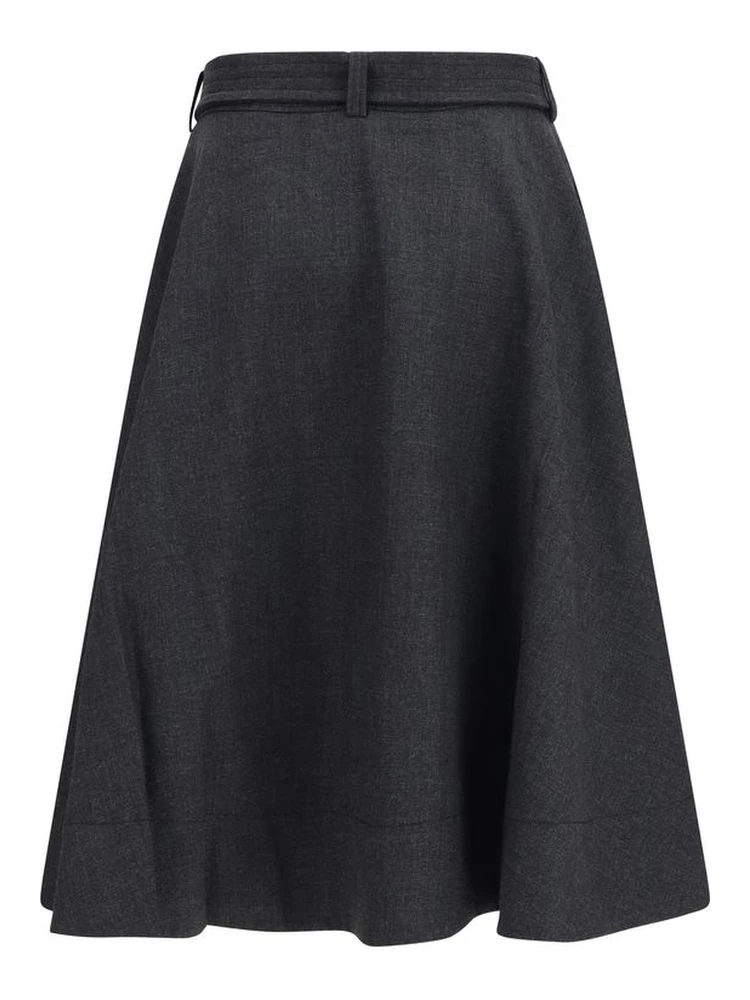 Gray Recycled Polyester Long Skirt alternative