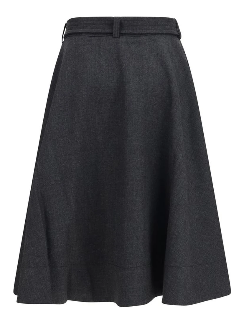 Gray Recycled Polyester Long Skirt