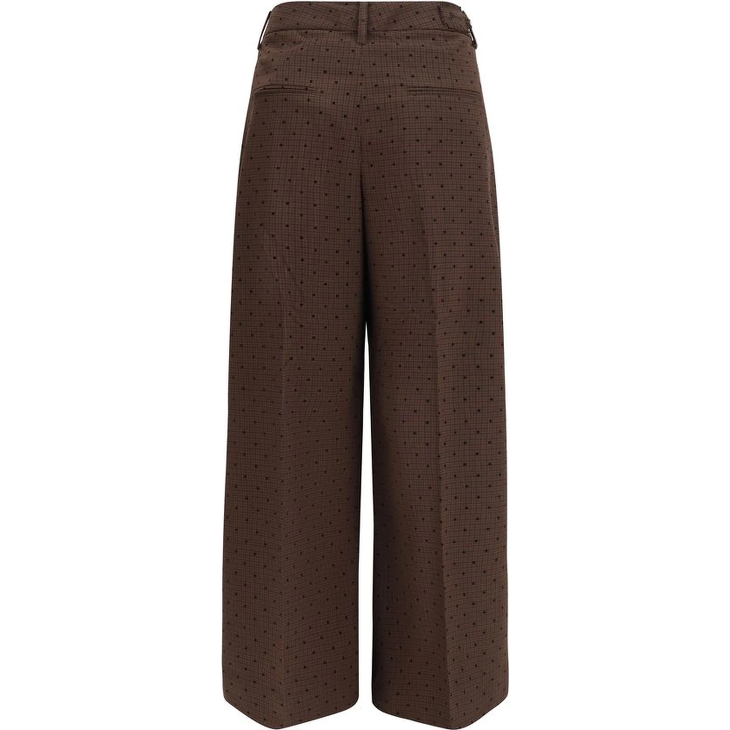 Brown Elastane Casual Pants