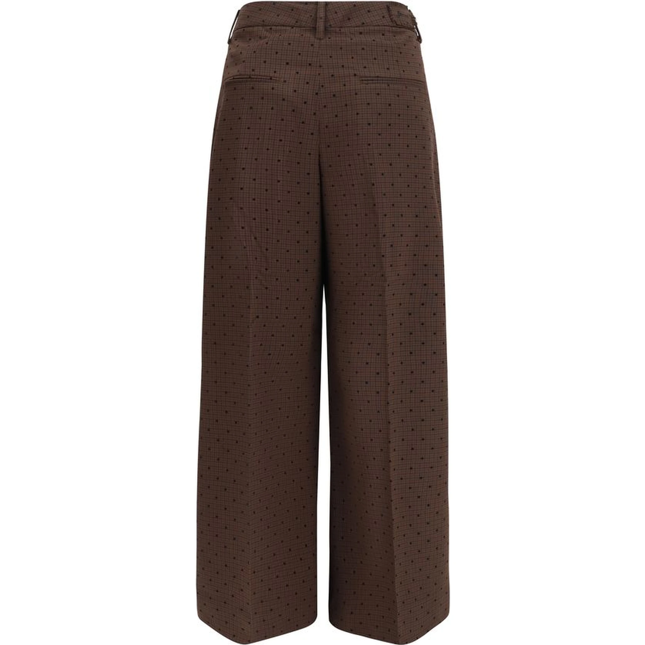 Brown Elastane Casual Pants