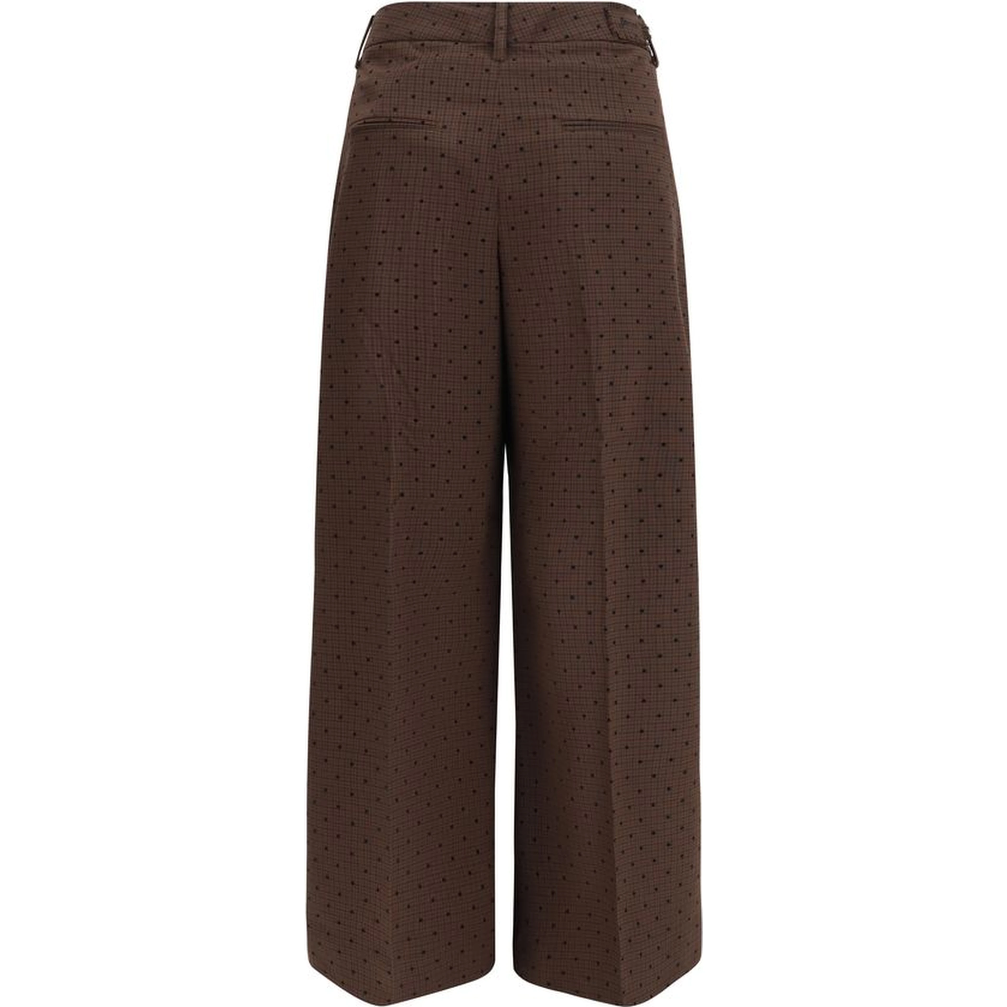 Brown Elastane Casual Pants